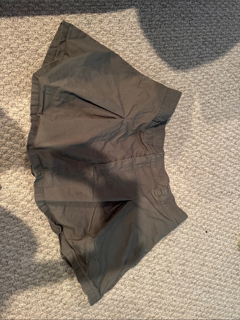 Abercrombie & Fitch Olive Green Athletic Skort-Style Shorts